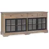 Image de Buffet en bois de mindi beige et noir L 200 cm
