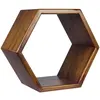 Image de Étagère murale hexagonale en bois marron L 40 cm