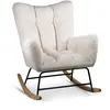 Image de Fauteuil à bascule en fer et bois blanc
