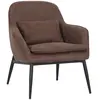 Image de Fauteuil en métal noir et similicuir marron