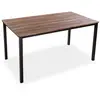 Image de Table à manger pour 6 personnes en imitation bois et métal noir