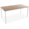 Image de Table à manger pour 6 personnes en imitation bois et métal blanc