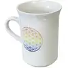 Image de Tasse blanche pour le thé en céramique fleur de vie