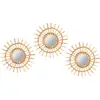 Image de Set de 3 miroirs ronds en bambou 28x28cm