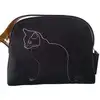 Image de Sac à main en coton noir 22 cm