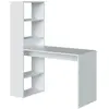 Image de Bureau avec étagère de rangement réversible 120x53x144cm - blanc