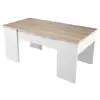 Image de Table basse avec plateau relevable et rangement - blanc / bois