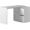 Image de Bureau d'angle modulable avec rangement l120cm - blanc