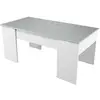 Image de Table basse avec plateau relevable et rangement - blanc / béton