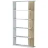 Image de Bibliothèque juxtaposable effet bois et blanc - L30 x H188 cm