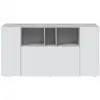 Image de Buffet 3 portes et 3 niches l150cm - blanc / béton