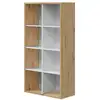 Image de Étagère 8 casiers effet blanc et bois - H138 x L72 cm