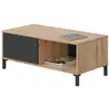 Image de Table basse 2 niches de rangement effet bois - l100 x h40 cm