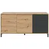 Image de Buffet 2 portes et 3 tiroirs - L154cm - Effet Chêne et Gris