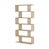Image de Bibliothèque avec 6 compartiments effet bois - h192 x l80 cm