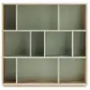 Image de Bibliothèque en mélaminé chêne et vert 117x119x32 cm