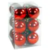 Image de Set de 12 boules de Noël rouges 4cm