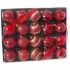 Image de Set de 20 boules de Noël rouges décorées 6cm