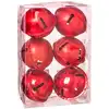 Image de Set de 6 boules de noël cloches rouges - 5cm