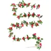 Image de Guirlande sapin de Noël houx rouge et vert L280cm
