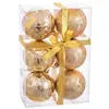 Image de Set de 6 boules de Noël dorées cerf 6cm