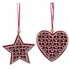 Image de Décoration de Noël en bois coeur + étoile H18cm