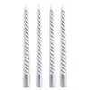 Image de Bougies de Noël torsadées argentées H20cm - Lot de 4