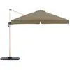 Image de Pack parasol déporté carré 3m taupe avec socles et housse