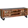 Image de Meuble TV en bois recyclé multicolore