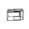 Image de Set de deux tables basses plateau bronze et pieds métal