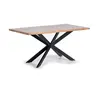 Image de Table à manger en bois d'acacia naturel et pieds en métal noir