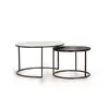 Image de Lot de 2 tables basses avec structure et plateaux en métal
