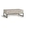 Image de Table basse en manguier et pieds en métal vieilli