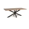 Image de Table à manger en bois d'acacia naturel et pieds en métal 180cm
