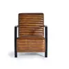 Image de Fauteuil en cuir marron et métal