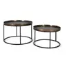 Image de Lot de 2 tables basse fer noir et aluminium finition bronze