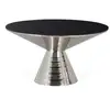 Image de Table basse verre trempé et base métallique 40x76 cm