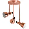 Image de Suspension à trois lumières en métal et bois
