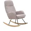 Image de Fauteuil à bascule en rose lavande, pieds en métal et hêtre