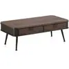 Image de Table basse en métal avec plateau et 2 tiroirs en bois