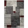 Image de Tapis moderne gris/rouge 80x150 cm