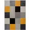 Image de Tapis géométrique gris/noir/moutarde 160x230 cm