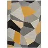 Image de Tapis géométrique gris/noir/moutarde 80x150 cm