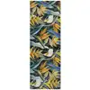 Image de Tapis de cuisine lavable feuilles jaune/bleu/vert 52x100 cm