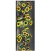 Image de Tapis de cuisine lavable fleurs jaune/vert/gris 52x100 cm