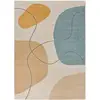 Image de Tapis formes organiques beige/bleu/moutarde 140x200 cm
