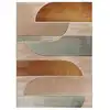 Image de Tapis géométrique beige/rouille/vert 80x150 cm