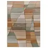 Image de Tapis géométrique beige/rouille/vert 160x230 cm