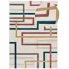 Image de Tapis à relief géométrique blanc/multicolore 80x150 cm