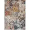 Image de Tapis abstrait rouille/bleu/beige 80x150 cm
